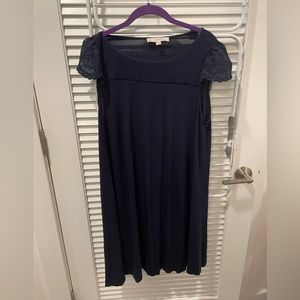 Loft Navy Swing Dress